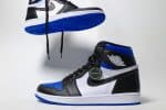 blue and black nike high top sneakers