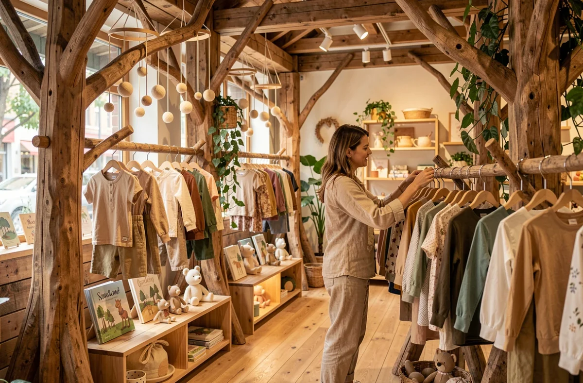 Loulou in the Woods concept store enfant à Hossegor avec décor nature et vêtements bio
