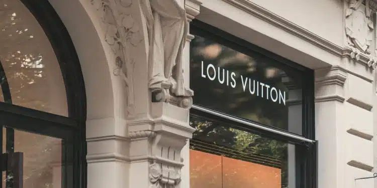 Louis Vuitton boutique signage on building